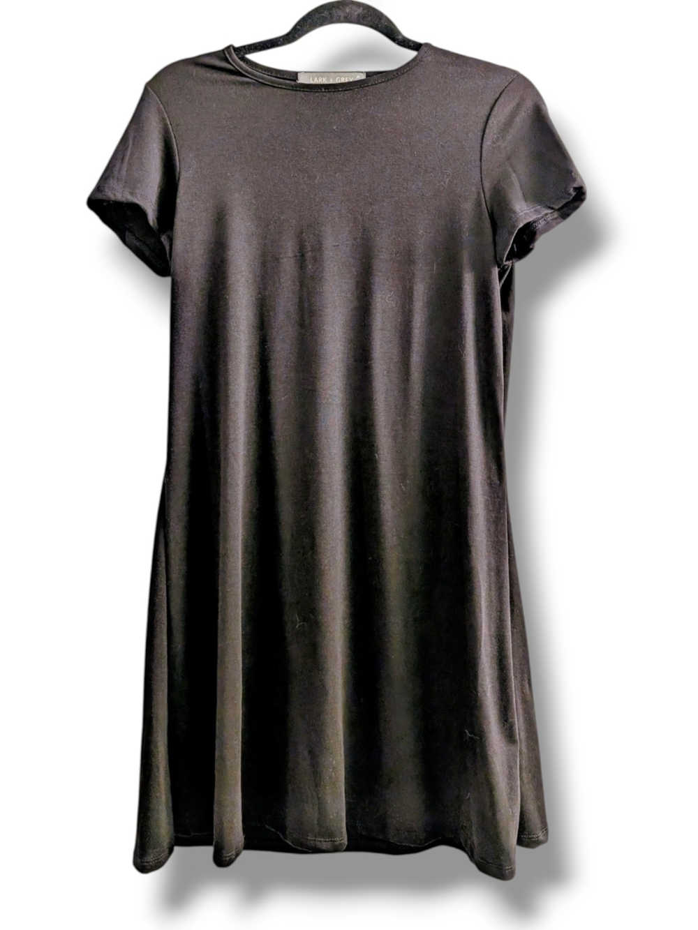 Lark & Grey Black Maxi Dress - Classic Short Sleeve, Size XL